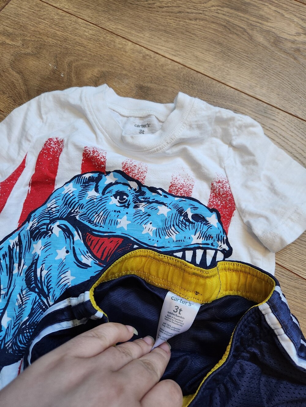 Carter's 3t Boys Patriotic Dinosaur Outfot - Picture 2 of 2
